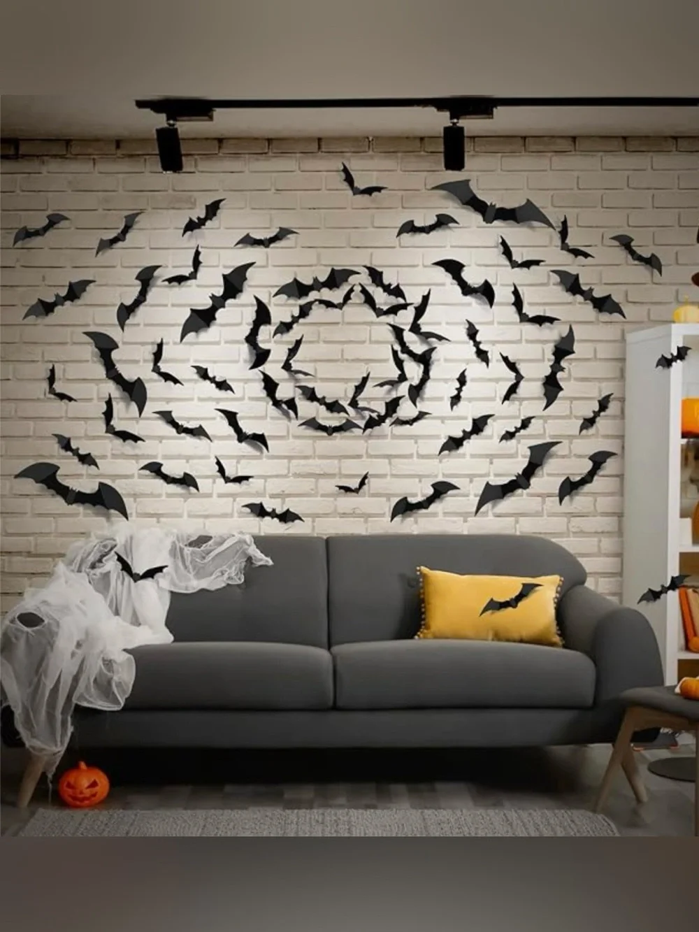 New Spooky Black Bat Wall Decals 100-Pack
